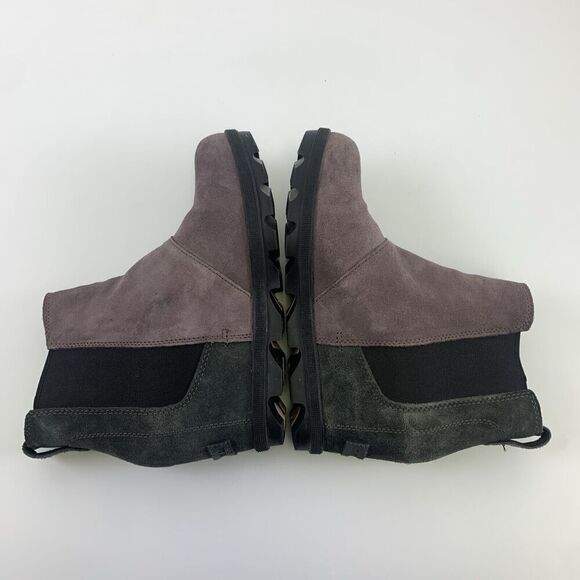 Sorel Joan Of Artic Wedge Chelsea Boot Purple Sage Suede Pull On Ankle Womens 8 - Picture 8 of 12